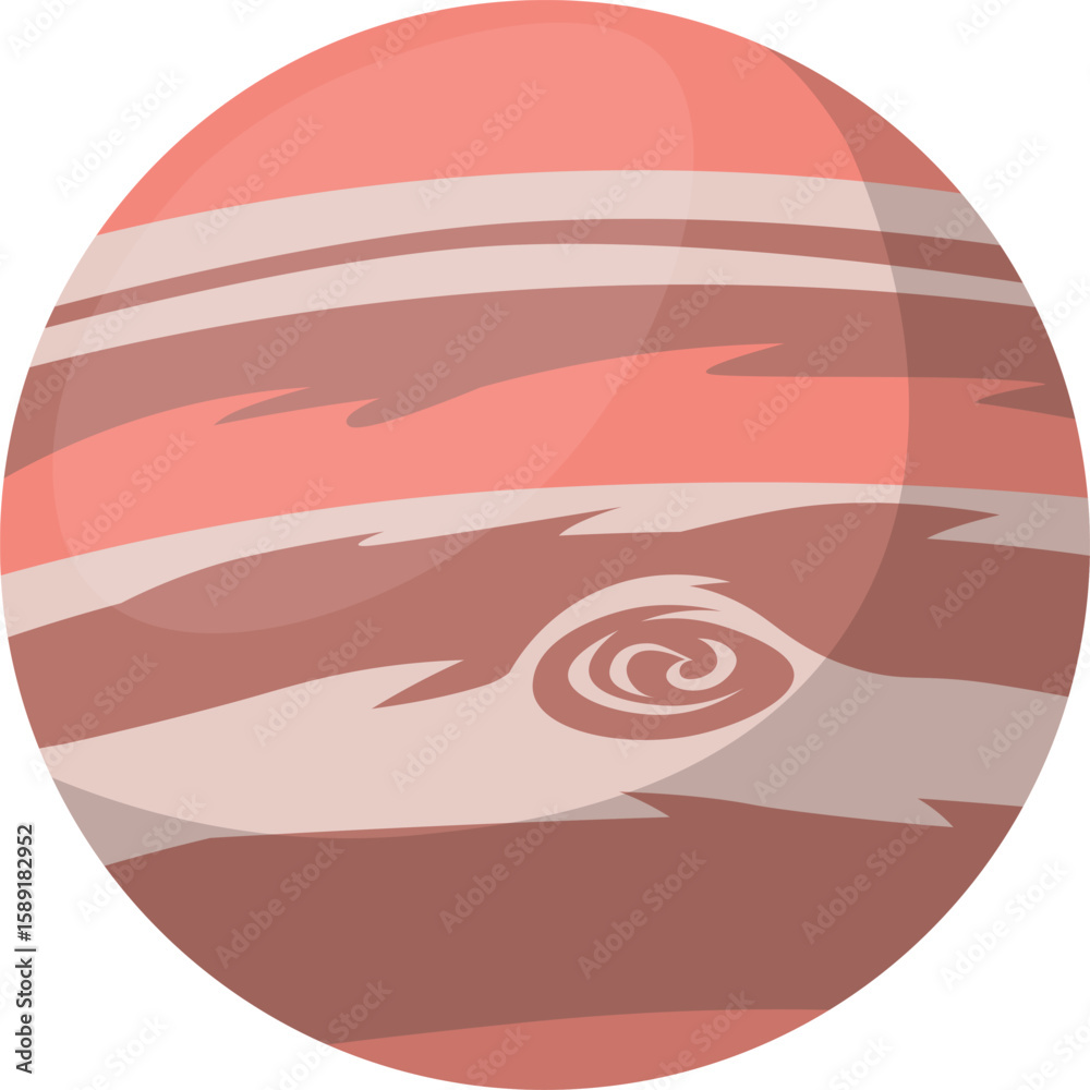 Cartoon planet Jupiter vector. full color flat illustration