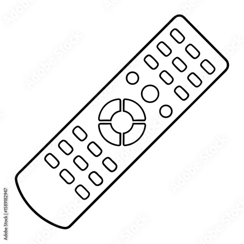 Remote Control Outline Illustration for Television or Other Electronic Devices