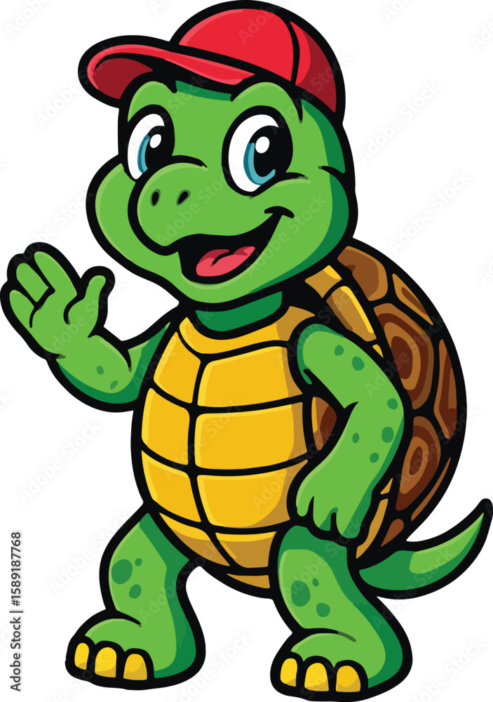 Fototapeta premium Turtle character, full of charm, friendliness, and an animated personality