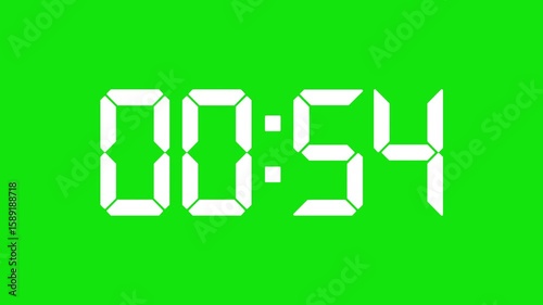Countdown - digital clock on a green background