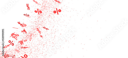 Wallpaper Mural Abstract background of red percentage symbols exploding. Perfect for sales, discounts, and promotions. Torontodigital.ca