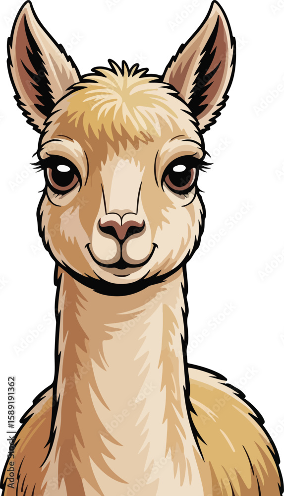 Naklejka premium Vicuna with a gentle and curious personality