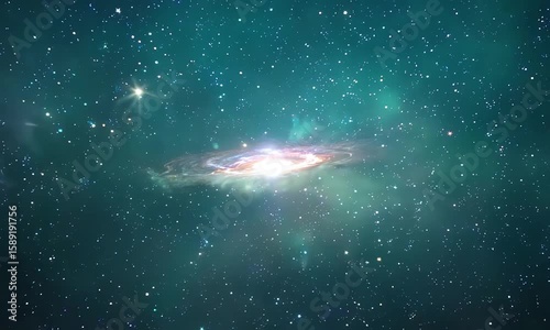 Galaxy with Swirling Stars and Vibrant Colors in Deep Space