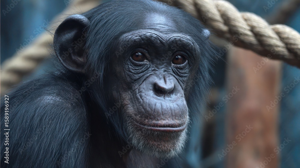 Naklejka premium Close-up of a chimpanzee