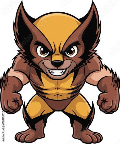 Wolverine is standing in a powerful pose