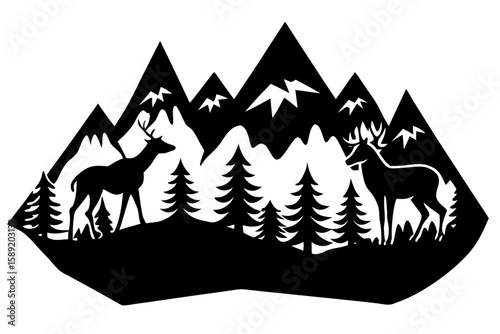 mountain landscape vector illustration