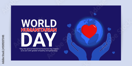 Vector illustration of World Humanitarian Day social media template