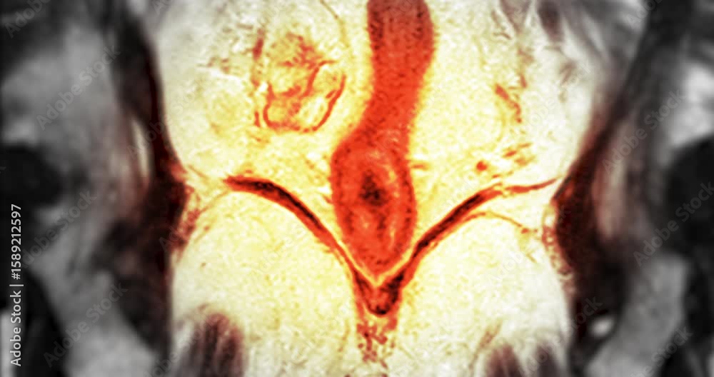 MRI scan reveals an enlarged prostate gland, a possible indicator of ...