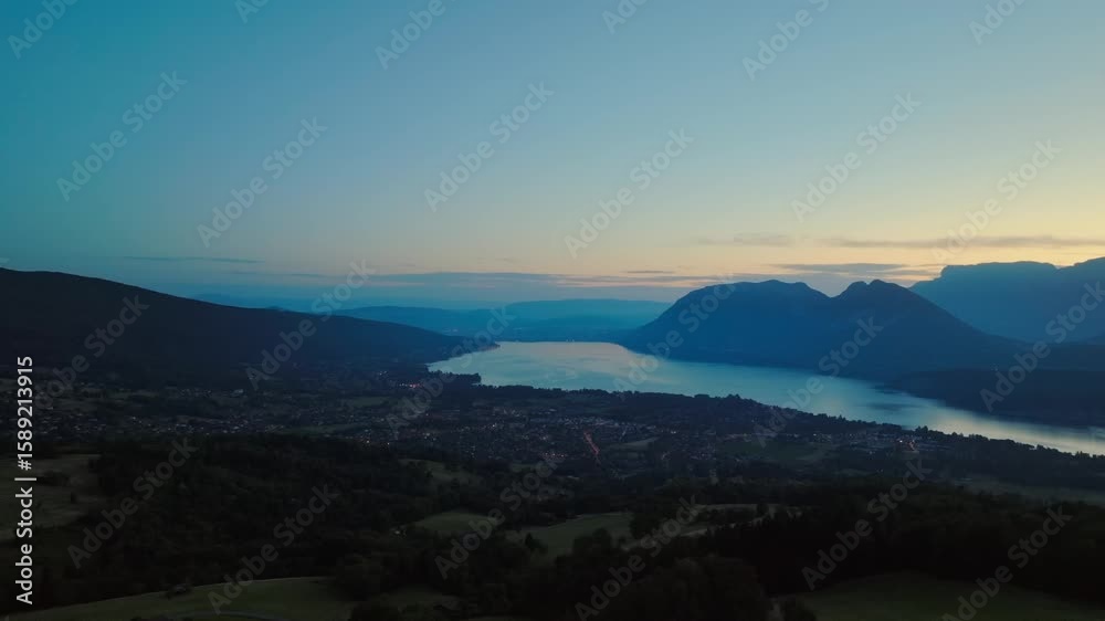 sunrise lake Annecy french alps