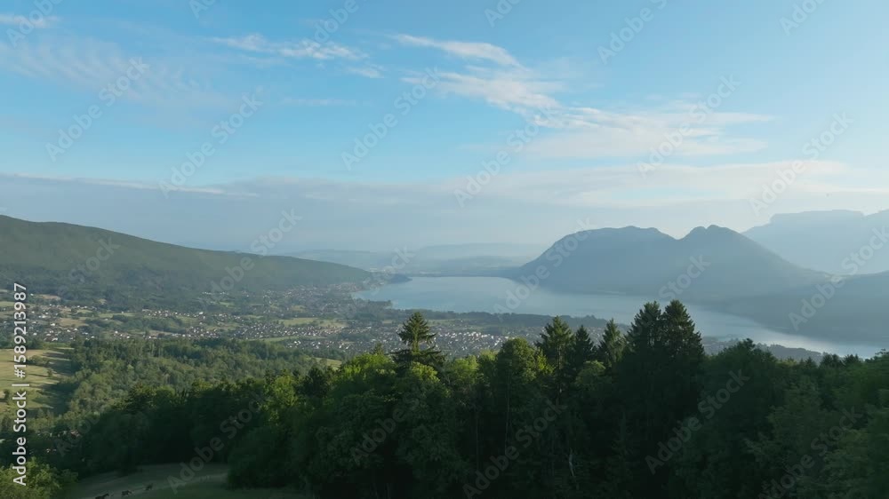 sunrise lake Annecy french alps