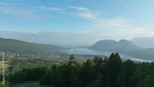 sunrise lake Annecy french alps
