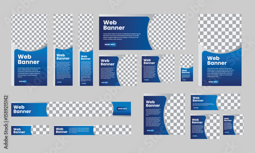 business advertising web banners design template set layout. promotional banner ads