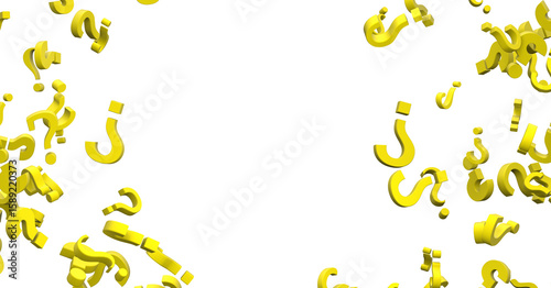 question icons, original 3d rendering;