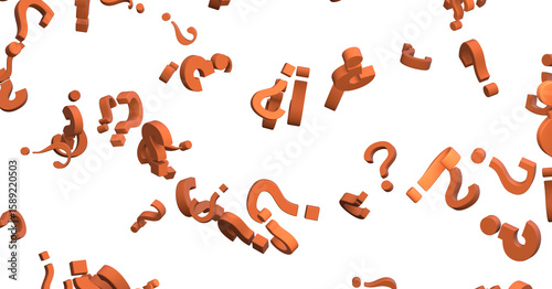 Infinite question marks, original 3d illustration