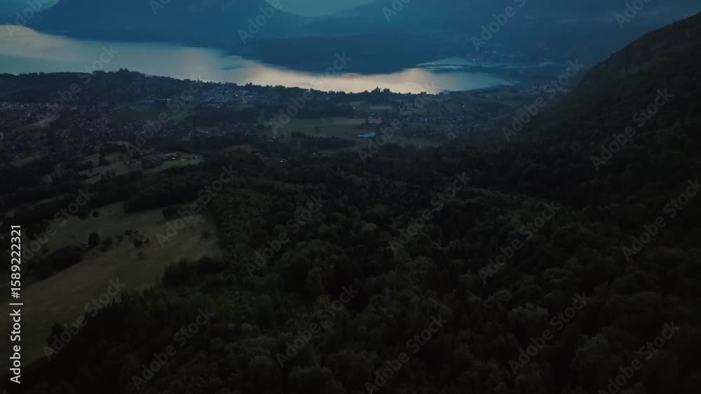 sunrise lake Annecy french alps