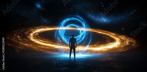 Vibrant Cosmic Vortex Swirling With Sparkling Elements and Star Formations in...