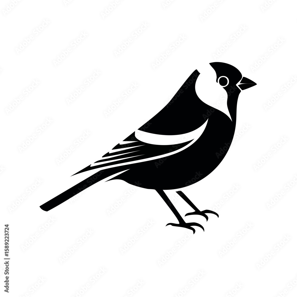 Obraz premium European Goldfinch Black Glyph Icon