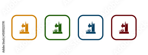 milling machine icon vector illustration. milling machine icon in different color design.