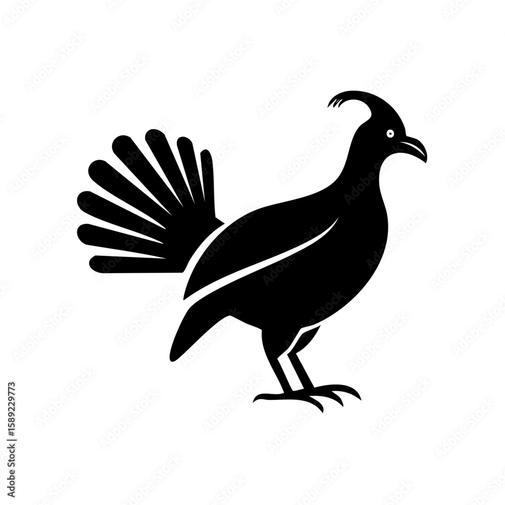 Fototapeta premium Hoatzin Black Glyph Icon