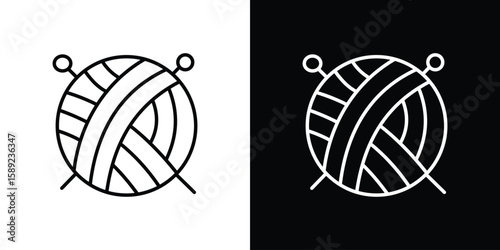 Wool ball icon website stock illustration. stroke symbols