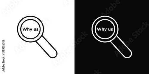 Why us icon website stock illustration. stroke symbols