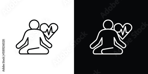 Wellness icon website stock illustration. stroke symbols