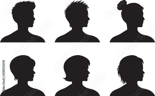 Diverse human profile silhouettes people diversity