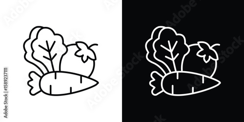 Vegetable icon website stock illustration. stroke symbols