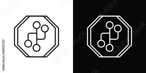 Version control icon website stock illustration. stroke symbols