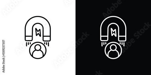 User engagement icon website stock illustration. stroke symbols