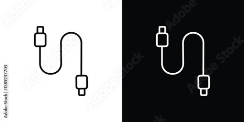 USB type c icon website stock illustration. stroke symbols