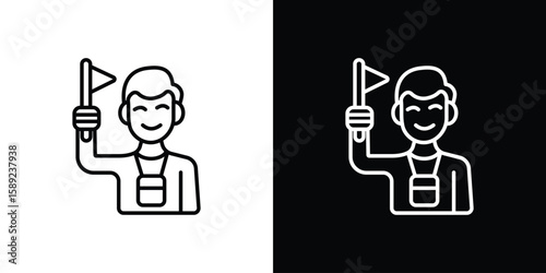 Tourist Guide icon website stock illustration. stroke symbols