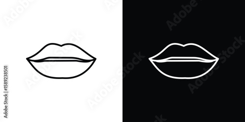 Thin lips icon website stock illustration. stroke symbols