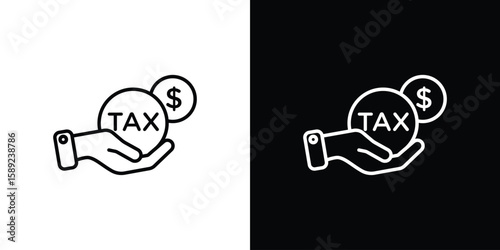Taxes icon website stock illustration. stroke symbols