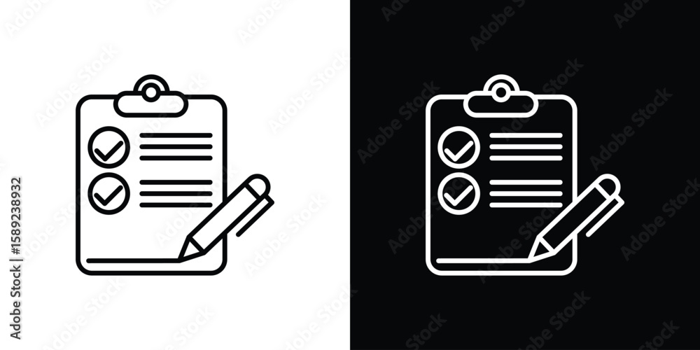 Αυτοκόλλητο Survey icon website stock illustration. stroke symbols