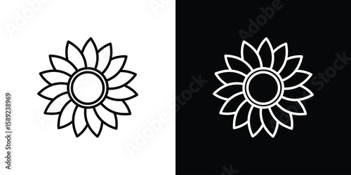 Sunflower icon website stock illustration. stroke symbols