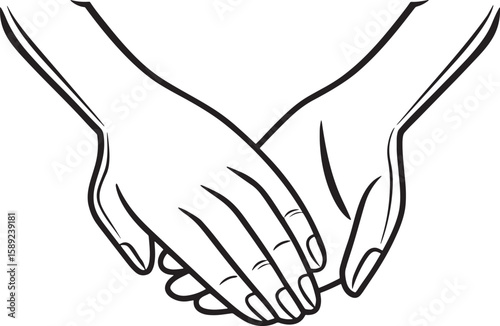 Gentle embrace of intertwined hands holding connection