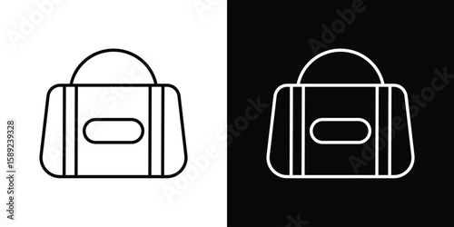 Sports bag icon website stock illustration. stroke symbols