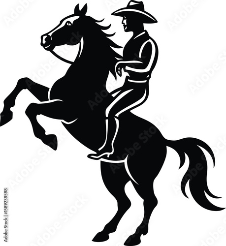 A striking black horse silhouette vector illustration of a running wild stallion, perfect for equestrian designs or a bold tattoo