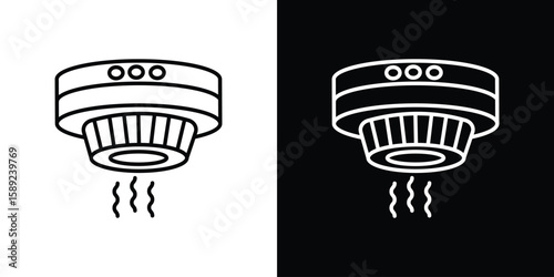 Smoke detector icon website stock illustration. stroke symbols