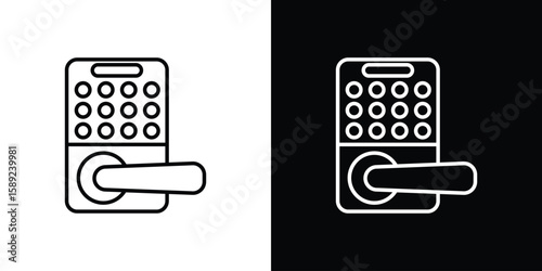 Smart lock icon website stock illustration. stroke symbols