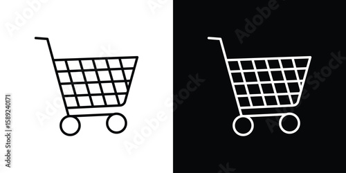 Shopping cart icon website stock illustration. stroke symbols