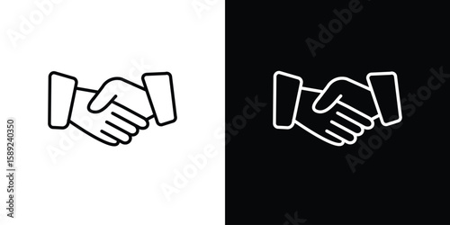 Shake hands icon website stock illustration. stroke symbols