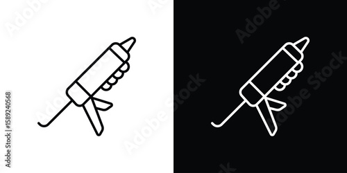 Sealants gun icon website stock illustration. stroke symbols