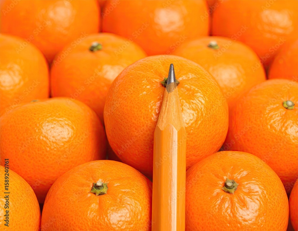 custom made wallpaper toronto digitalA pencil standing amongst a group of oranges