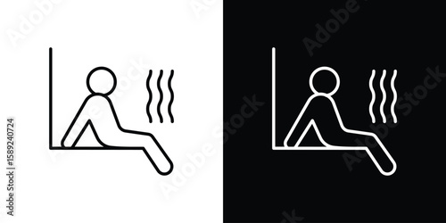 Sauna icon website stock illustration. stroke symbols