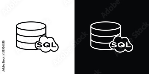 SQL icon website stock illustration. stroke symbols