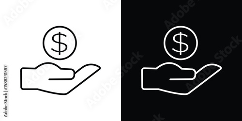 Revenue icon website stock illustration. stroke symbols