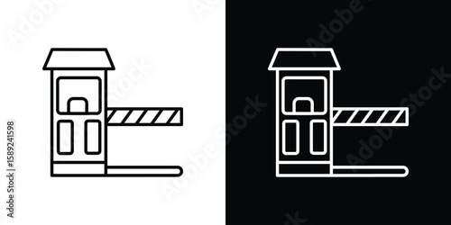 Road toll icon website stock illustration. stroke symbols