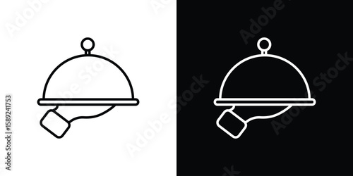 Restaurant Tray icon website stock illustration. stroke symbols
